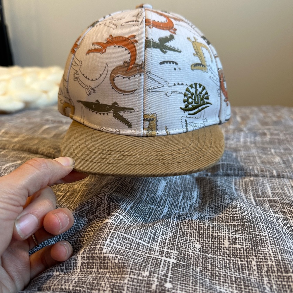 Kids Dinosaur Print Hat - Tan and Multicolor